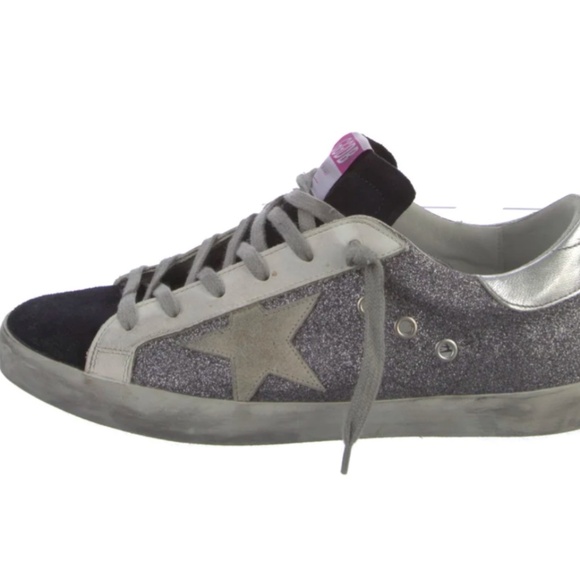 Golden Goose Shoes - Golden Goose - charcoal suede, glitter